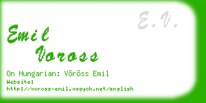 emil voross business card